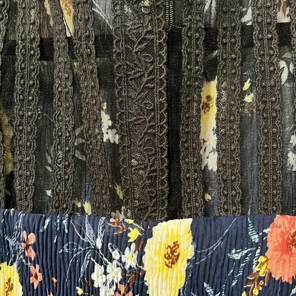 Foxiedox Anthropologie Andora Floral Dress Navy Size Small - Picture 4 of 7